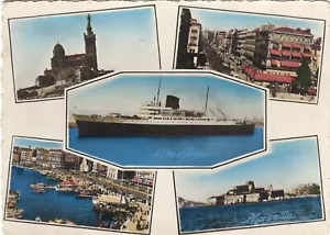 VILLE D'ALGER Transatlantique de la Compagnie Générale vues de Marseille 1970-80 - Imagen 1 de 2