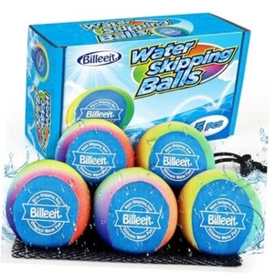 5Pcs Water Skipping Balls for Pool Play, Rainbow Color Splash Water 5 Balls - Picture 1 of 7