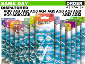 AG13 AG12 AG10 AG4 AG3 AG1 AG0 Batteries Eunicell LR44 LR43 LR41 Alkaline 1.5v - Picture 1 of 15