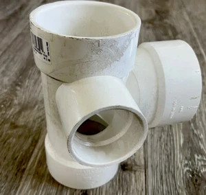 Charlotte Pipe PVC Schedule 40 3 in. Hub x 3 in. Dia. Hub Sanitary T - Picture 1 of 8