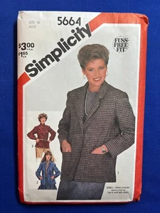 Simplicity Sewing Pattern 5664 Misses' Unlined Jackets Size 16 Cut Complete - Picture 1 of 3