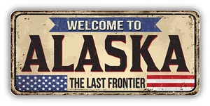 Alaska USA State Grunge Retro Vinyl Sticker Decal - Picture 1 of 1