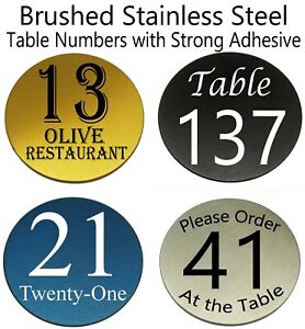 40 mm Solid Stainless Steel Table Numbers Restaurant Cafe Bistro Bar