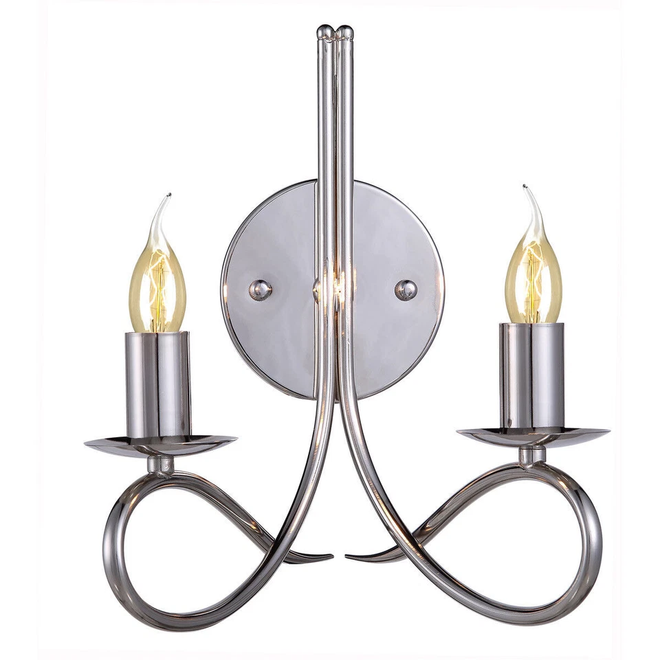 Elegant Lighting 1452W9PN Lyndon 2 Light Wall Sconce in Polished Nickel