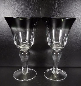 Juego de 2 copas de vino de agua Artland Horizon Smoke vástago de bola transparente de vidrio gris - Imagen 1 de 6