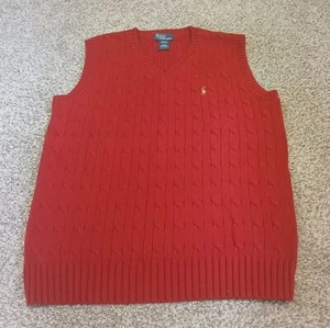 Polo Ralph Lauren Cable Knit Sweater Vest Boys Size Large - Picture 1 of 3