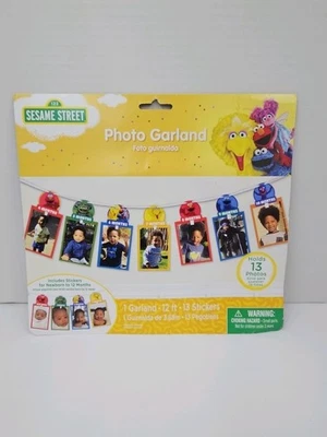 Banner fotográfico primer cumpleaños Amscan Plaza Sésamo 13 ranuras Foto 1 de 3