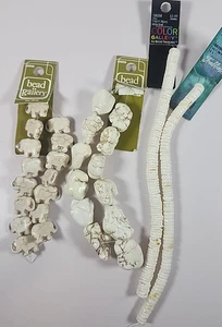 Verschiedene Menge 4 Perlenstränge weiße Muschel/Felsen Elefant Brandneu Basteln - Bild 1 von 8