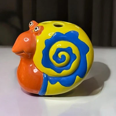 Soporte para cepillo de dientes de cerámica de caracol tropical colorido decoración de baño Foto 1 de 4
