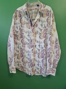 ROBERT GRAHAM Men's Knowledge Wisdom and Faith Classic-Fit Woven Shirt Size L - Picture 1 of 14