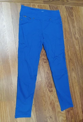 Pantalones de mezclilla ajustados DG2 Diane Gilman para mujer talla mediana azul real Foto 1 de 4