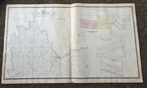 Original 1896 Wabasha Atlas Maps Elgin Zumbro Hyde Park Hammond Albany Minnesota - Picture 1 of 6