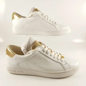 Michael Kors Trainers, Lace-up Sneaker, Pale Gold & White, Size UK 6.5 EU 39 - Picture 1 of 15