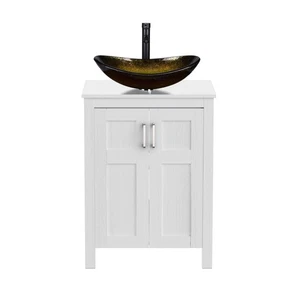 Combo de tocador de baño Elecwish 24"" con lavabo de recipiente ahorro de agua grifo de 1,5 GPM - Imagen 1 de 10