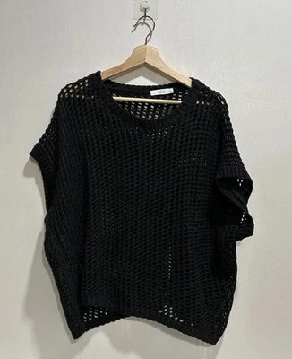 SUÉTER TALULA MUJER CROCHET NEGRO CUELLO REDONDO Talla LG  Foto 1 de 4