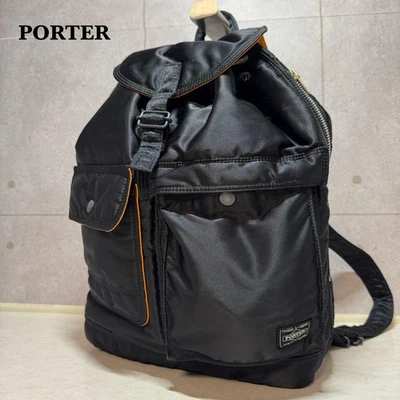 Mochila de calle PORTER Tanker negra con cordón de nailon Yoshida Japón Foto 1 de 4