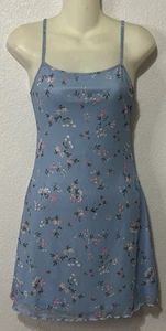 Blue Floral Cami Mini Dress S – Shein Y2K Sleeveless Summer Sundress - Picture 1 of 7