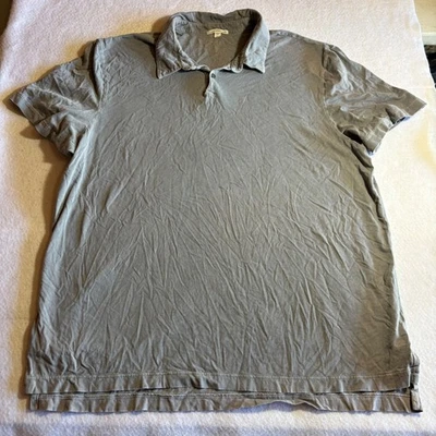 Standard James Perse Polo Shirt Mens Size 5 2XL Gray Cotton Short Sleeve - Image 1 of 4