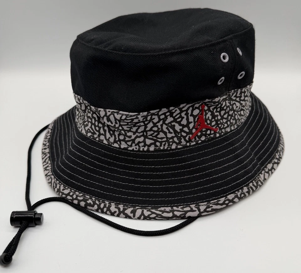 Nike Air Jordan Bucket Hat Jumpman Gorra Negro Gris Elefante L/XL Foto 1 de 4