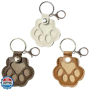 3 Pcs Pet Hair Fillable Keychain,Cat Paw Shaped Leather Keychain For Collecti - Picture 1 of 5