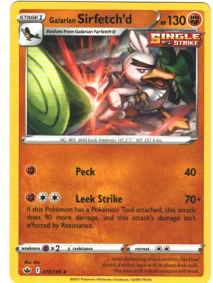 Galarian Sirfetch'd 79/198 Chilling Reign Regular Rare Pokemon TCG 079/198 - Image 1 of 3