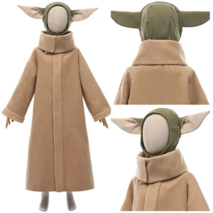 The Mandalorian Season 2-Baby Yoda Grogu Kids Cosplay Costume Coat Headgear Suit - Picture 1 of 10