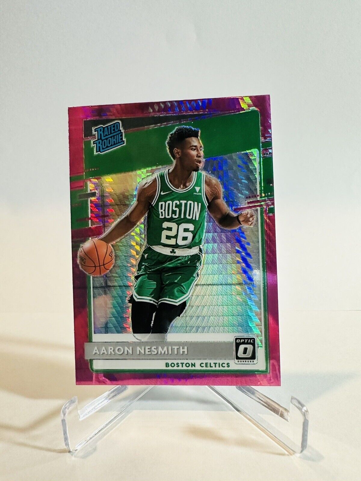 2020-21 Optic Aaron Nesmith Rated Rookie Hyper Pink Prizm SP Celtics RC #164
