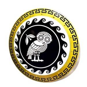 🔆Beautiful Owl 24 Inch Round Handmade Wooden Shield For Home Decor/Gift For Men - Afbeelding 1 van 11