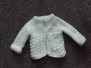 premature baby hand knitted cardigan chest 12" - Picture 1 of 1