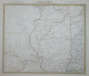 NORTH AMERICA SHEET IX - ILLINOIS & INDIANA.. FOR THE SDUK, PUBLISHED 1833. - Picture 1 of 1