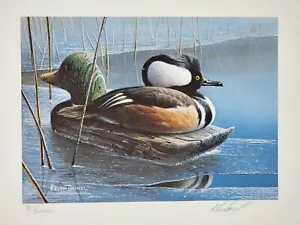 1990 MN Duck Stamp Print Signed Ltd Ed. Hooded Merganser by Kevin Daniel - Bild 1 von 6