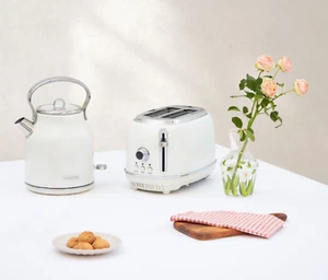 Haden Heritage Ivory 1.7L BPA Free Kettle & 2 Slice Wide Slot Toaster Set - Picture 1 of 10