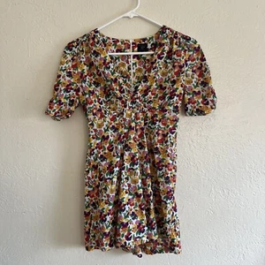 Kate Moss Topshop Floral Jumpsuit Size UK8 US 2-4 Extra Small - Picture 1 of 4