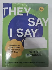 They Say / I Say with Readings by Cathy Birkenstein, Gerald Graff and Russel... - Picture 1 of 3