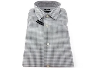Awearness Kenneth Cole Gray Check Slim Fit Dress Shirt Size 15 34/35 - Picture 1 of 2