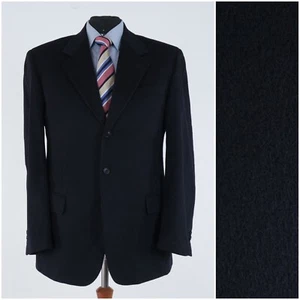 Mens Flannel Blazer 44R UK Size UOMOLEBOLE Dark Blue Wool Sport Coat Jacket - Picture 1 of 12