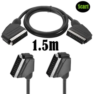 1.5m SCART to SCART Lead Cable FULLY WIRED With 21 Pin Connector RGB SKY TV DVD - Picture 1 of 5