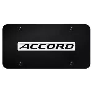 Chrome Name on Black License Plate - Officially Licensed for Honda Accord - Picture 1 of 3