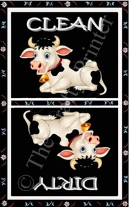 KUH SPÜLMASCHINENMAGNET - (süße gefleckte Kuh) 1 STÜCK - sauber/schmutzig - Versand KOSTENLOS! - Bild 1 von 3