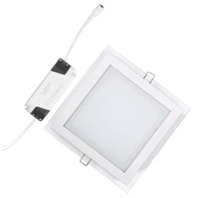 Pannello da incasso led quadrato in vetro 18W 4200°K luce neutra IP20 - Immagine 1 di 2