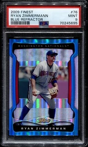 2009 Finest #76 Ryan Zimmerman Blue Refractor /399 Nationals PSA 9 POP 1 Highest - Picture 1 of 2