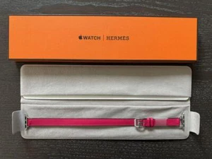 HERMES Apple Watch Double Tour Rose Mexico Attelage 41/40/38mm Leather Band - Picture 1 of 9