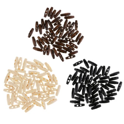 150Pc 30mm Wood Toggle Buttons Horn Crafts Buttons 2 Holes Cloth Accessories - Image 1 of 4