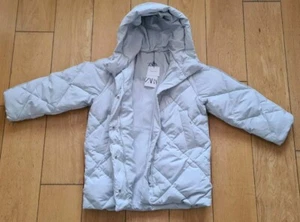 Piumino Zara bambina 11-12 anni 152 cm grigio blu puffer jacket nuovo - Foto 1 di 14