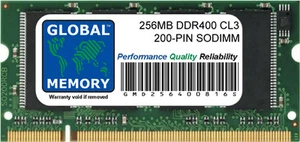 256MB DDR 400MHz PC3200 200-PIN SODIMM MEMORY RAM FOR LAPTOPS/NOTEBOOKS - Picture 1 of 1