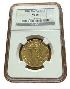 Francia 1786 I Oro 2 Louis D'or NGC AU58 - Imagen 1 de 2