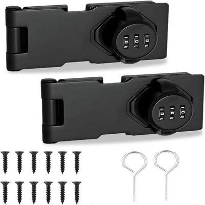 2PCS Combination Sliding Keyless Lock Security Pad Bolt Shed Gate Garden Door - Image 1 of 4