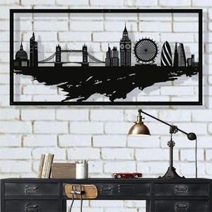 Metal Wall Art, London Skyline Silhouette, Metal Wall Decor, Home Office Decor, - Picture 1 of 4