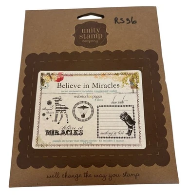 Unity Stamp Company Rubber Stamp Set Believe In Miracles Christmas Making a List - Image 1 of 4