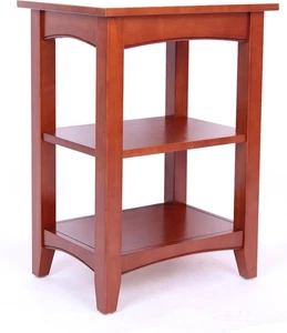 Alaterre Möbel Shaker Landhaus Beistelltisch mit 2 Ablagen, Kirsche - Bild 1 von 7